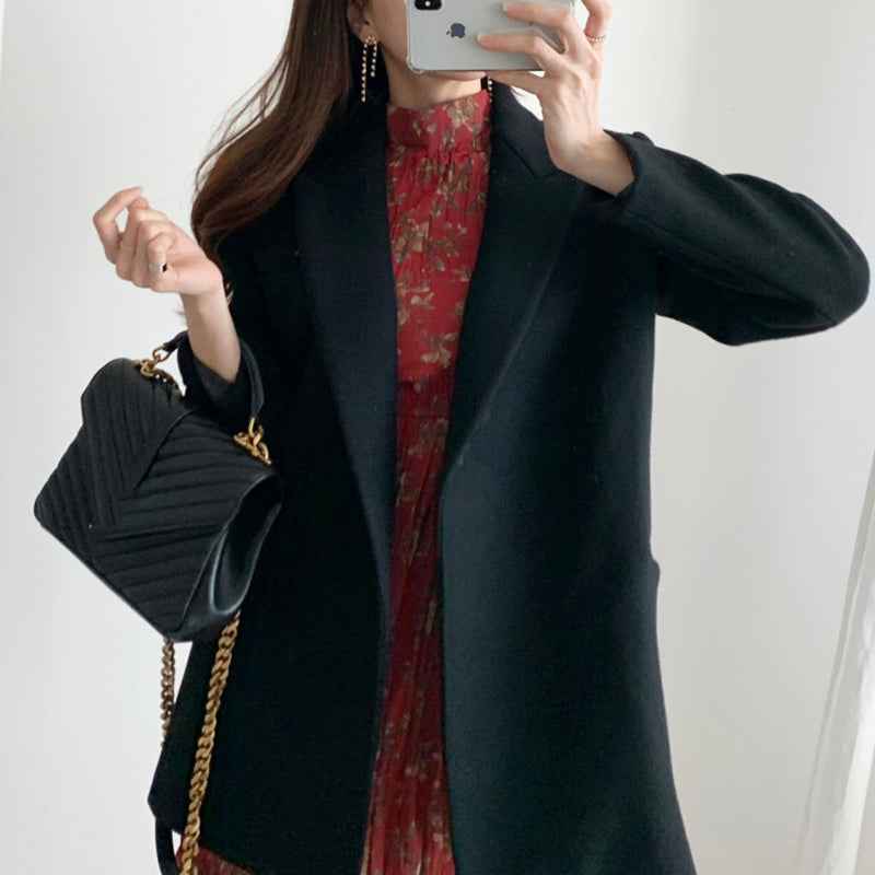 Elegant Belted Wool-Blend Coat