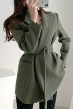 Elegant Belted Wool-Blend Coat